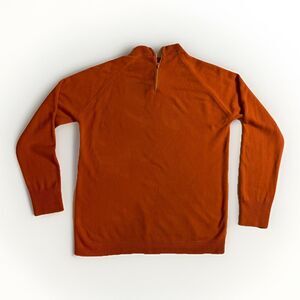 VTG orange Quarter Zip Pullover Sweater Women’s  Size Medium 100% Acrylic
